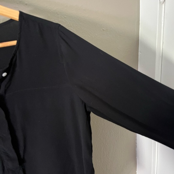 J.Crew Crepe Henley Popover Tunic Blouse Black Long Sleeve Women’s M - Picture 10 of 13